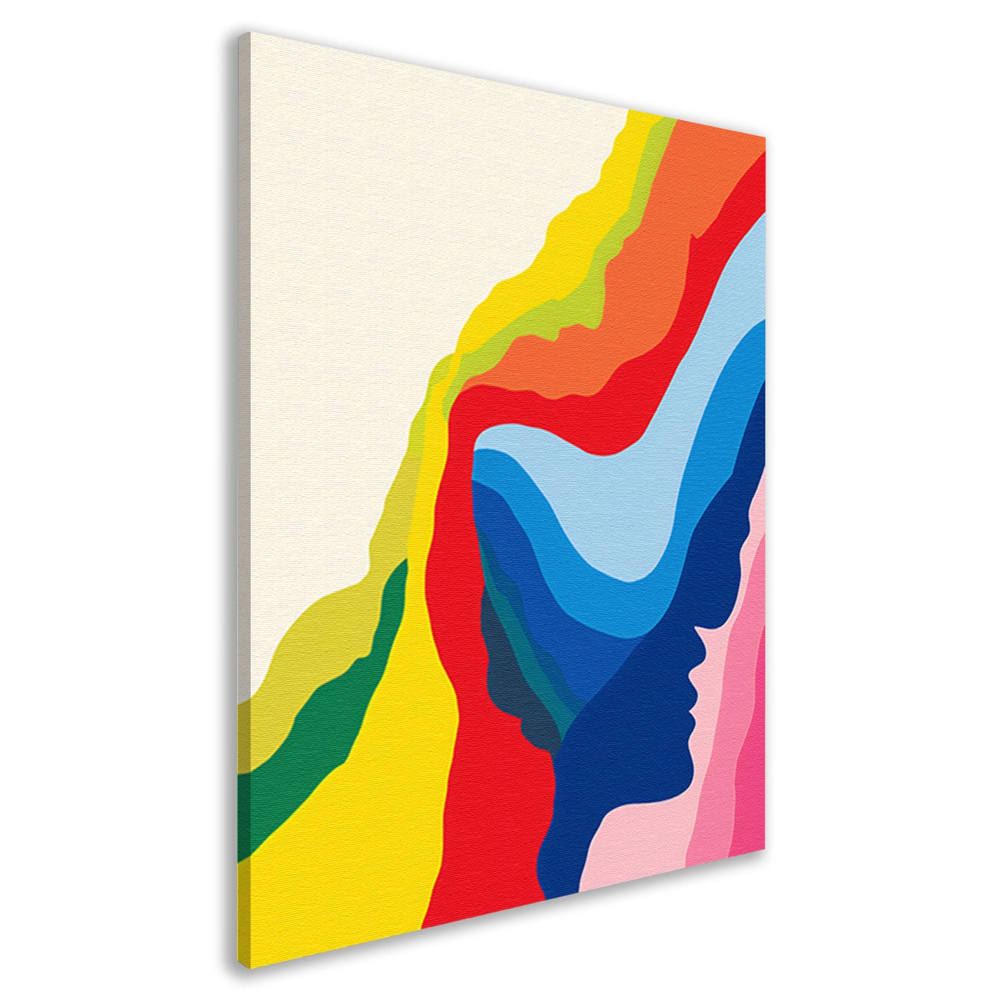 Abstract Kleurrijk Gezichten in Beweging canvas