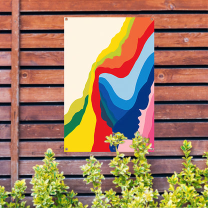 Abstract Kleurrijk Gezichten in Beweging tuinposter