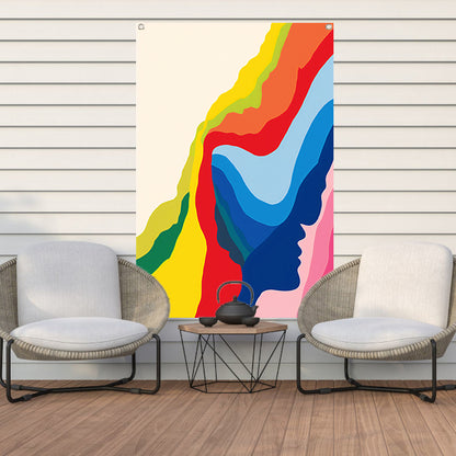 Abstract Kleurrijk Gezichten in Beweging tuinposter