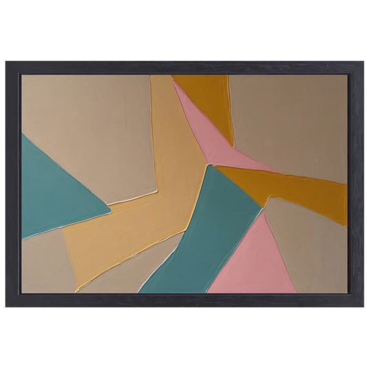 Minimalistische Abstracte Geometrie in Kleur canvas met baklijst