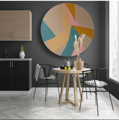 Minimalistische Abstracte Geometrie in Kleur forex muurcirkel
