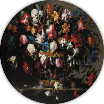 Kleine mand met bloemen - Juan de Arellano aluminium muurcirkel