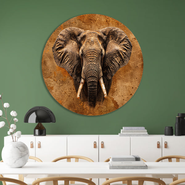 Indrukwekkend portret van een Afrikaanse olifant forex muurcirkel