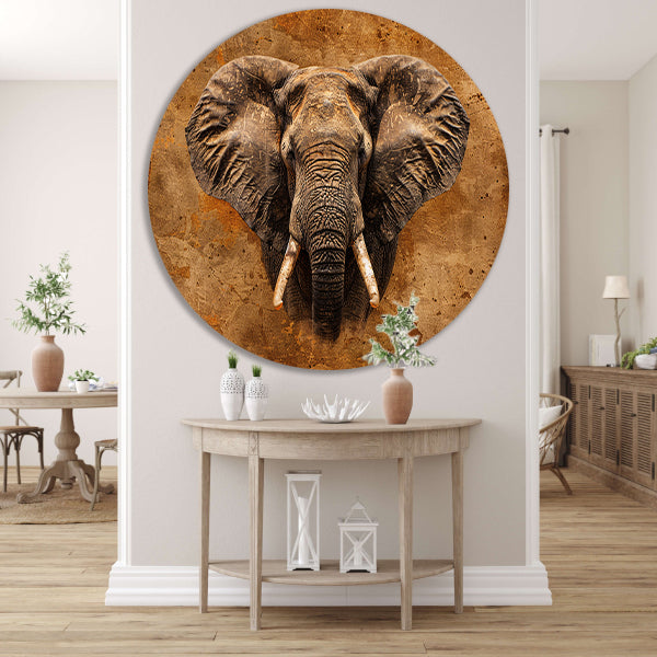 Indrukwekkend portret van een Afrikaanse olifant forex muurcirkel