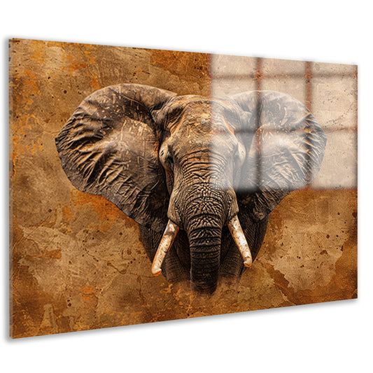 Indrukwekkend portret van een Afrikaanse olifant acrylglas