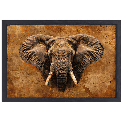 Indrukwekkend portret van een Afrikaanse olifant canvas met baklijst