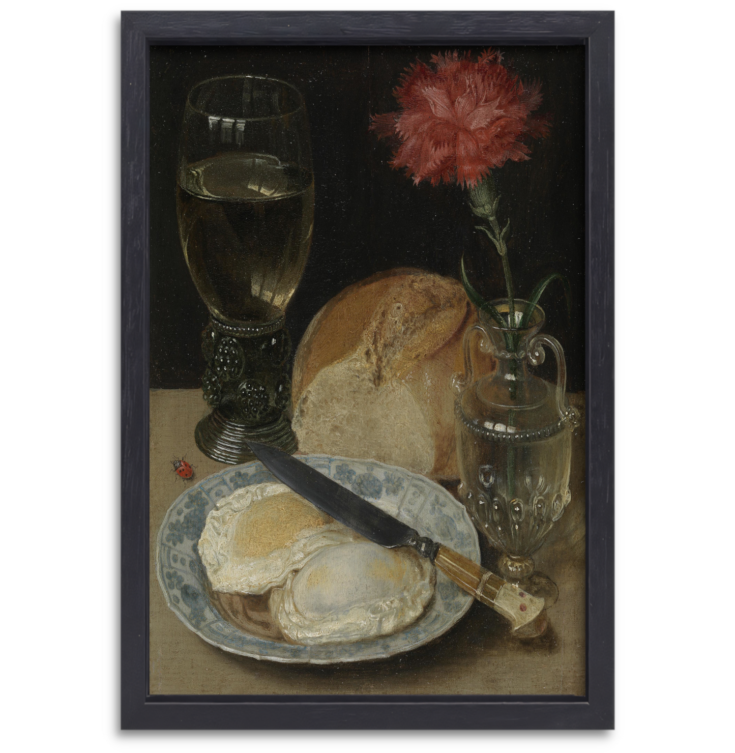 Stilleven met gebakken eieren - Georg Flegel canvas met baklijst