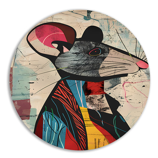 Abstract muis met levendige kleuren forex muurcirkel