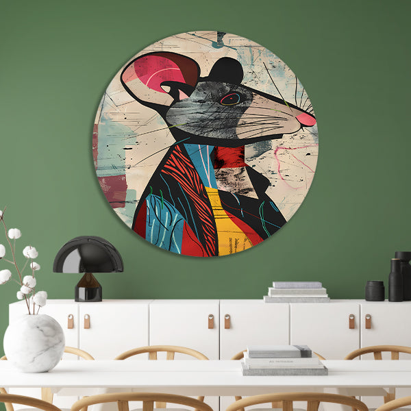 Abstract muis met levendige kleuren forex muurcirkel