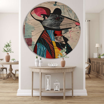 Abstract muis met levendige kleuren forex muurcirkel