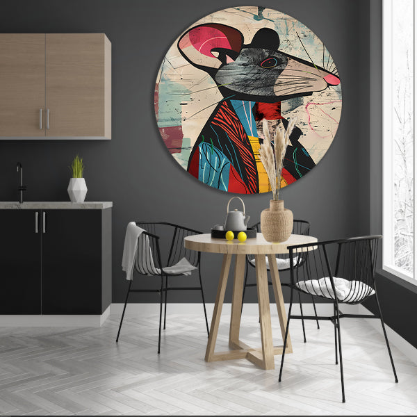 Abstract muis met levendige kleuren forex muurcirkel