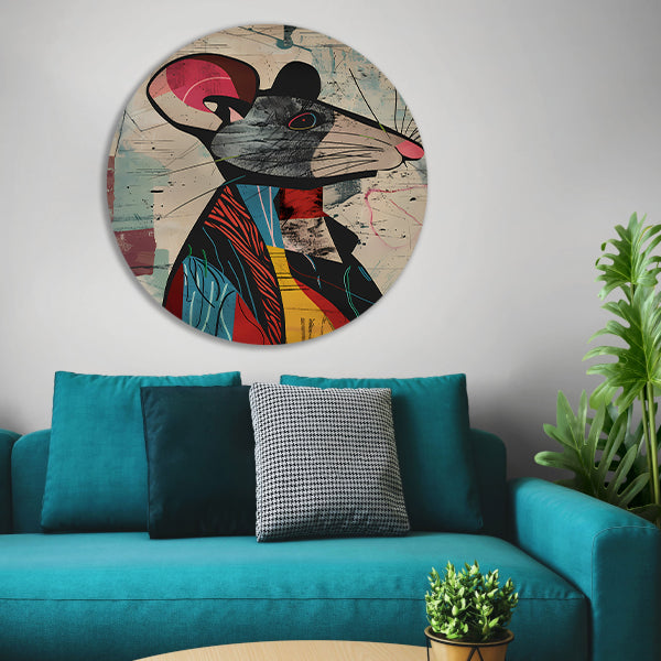 Abstract muis met levendige kleuren forex muurcirkel