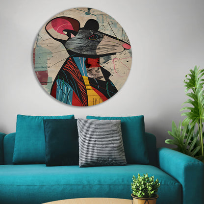 Abstract muis met levendige kleuren forex muurcirkel