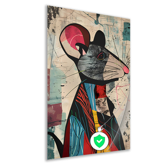 Abstract muis met levendige kleuren poster