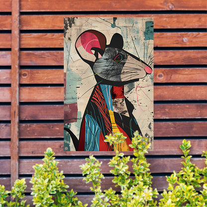 Abstract muis met levendige kleuren tuinposter