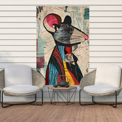 Abstract muis met levendige kleuren tuinposter