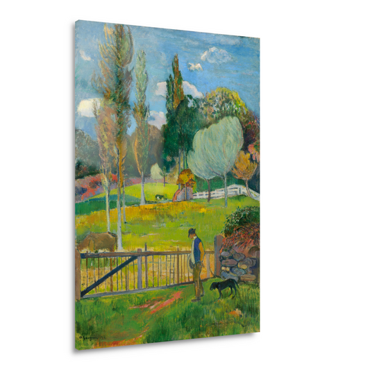 Boer en zijn hond bij een hek - Paul Gauguin Acrylglas