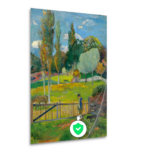 Boer en zijn hond bij een hek - Paul Gauguin poster