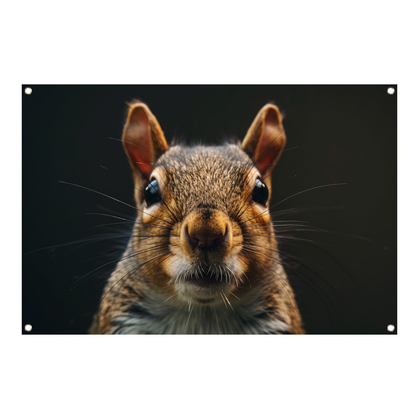 Intiem portret van een eekhoorn in detail tuinposter