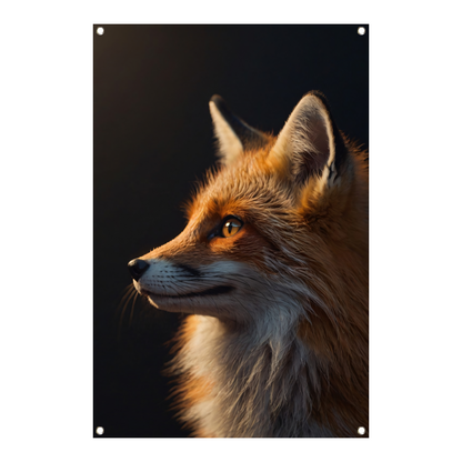 Intense blik van een majestueuze vos tuinposter