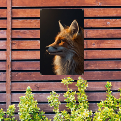 Intense blik van een majestueuze vos tuinposter