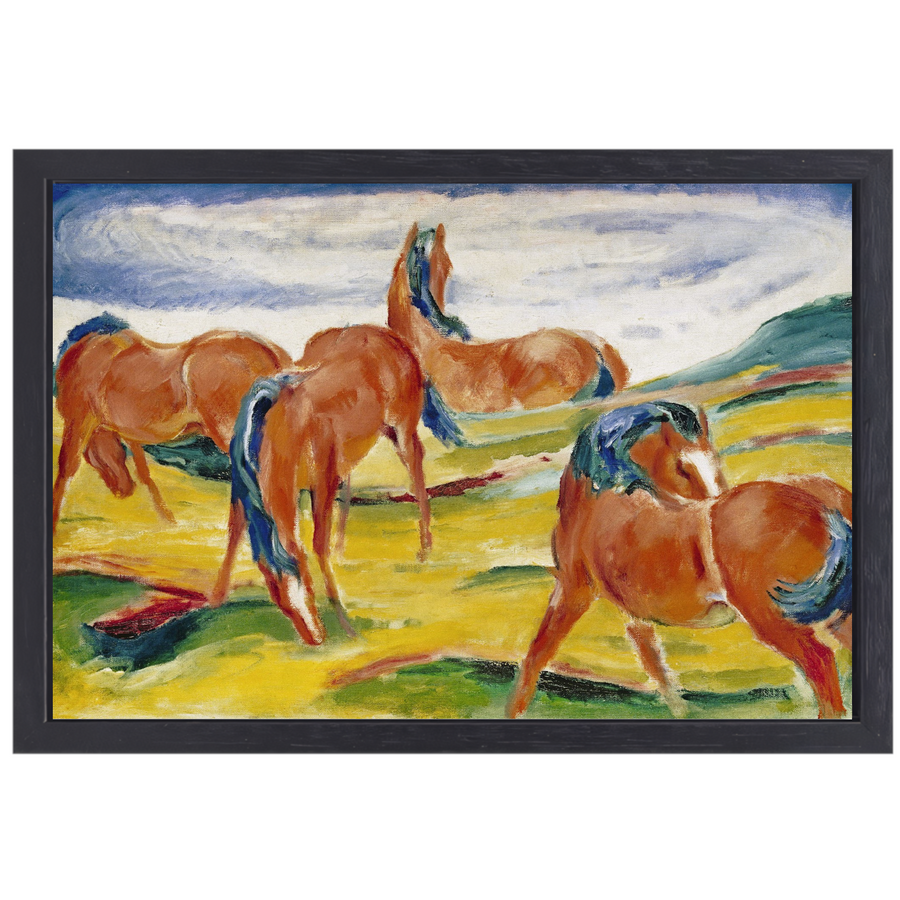 Grazende Paarden III - Franz Marc canvas met baklijst