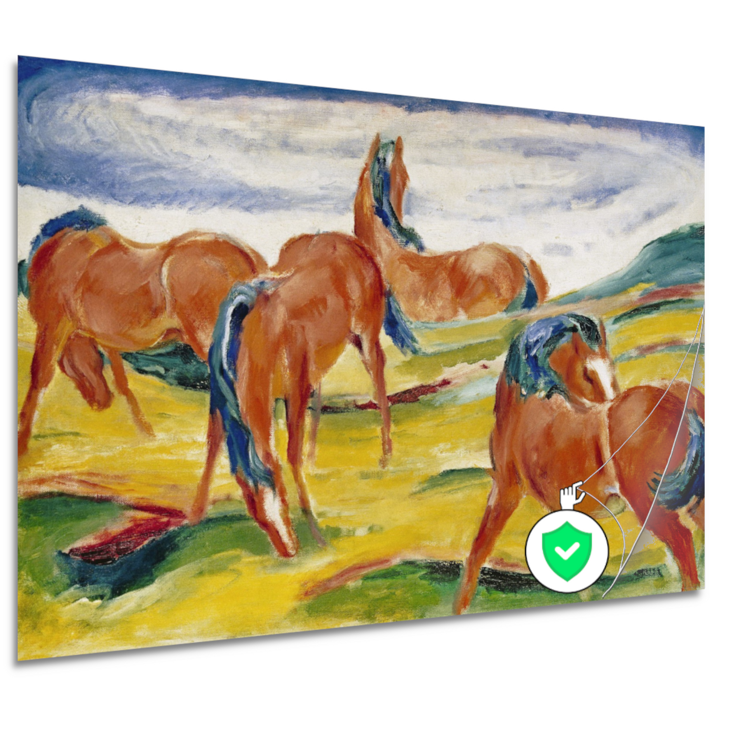 Grazende Paarden III - Franz Marc poster
