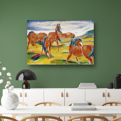 Grazende Paarden III - Franz Marc poster