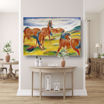 Grazende Paarden III - Franz Marc acrylglas