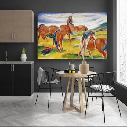 Grazende Paarden III - Franz Marc poster