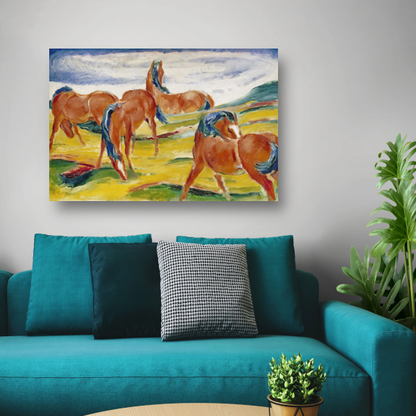Grazende Paarden III - Franz Marc poster