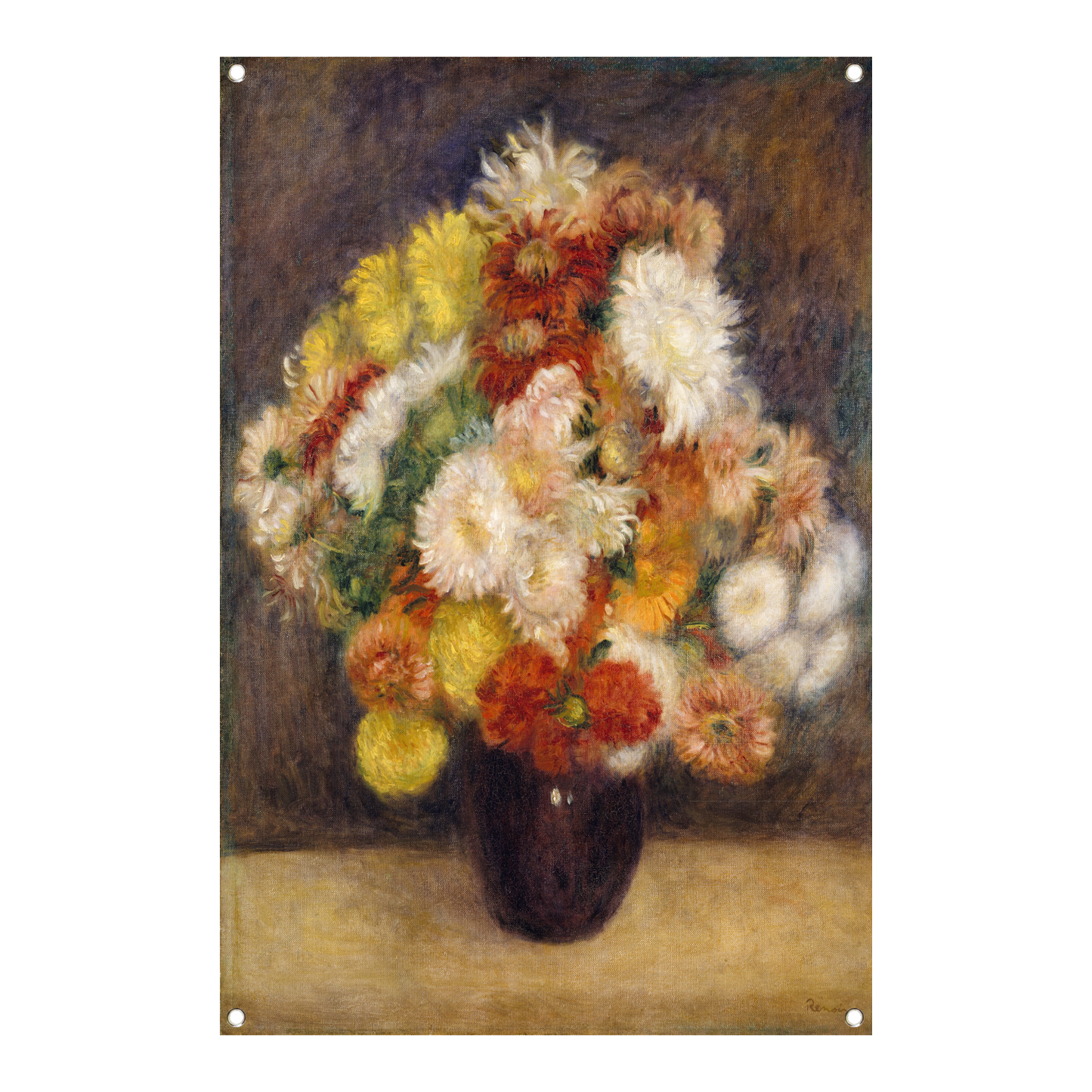 Chrysanten in een vaas - Pierre-Auguste Renoir tuinposter