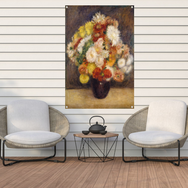 Chrysanten in een vaas - Pierre-Auguste Renoir tuinposter