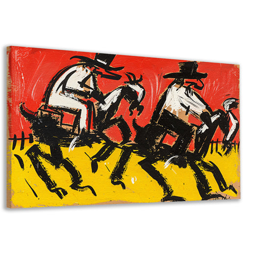 Expressieve ruiters in de woestijn canvas