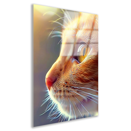 Prachtige hyperrealistische schildering van een kat acrylglas