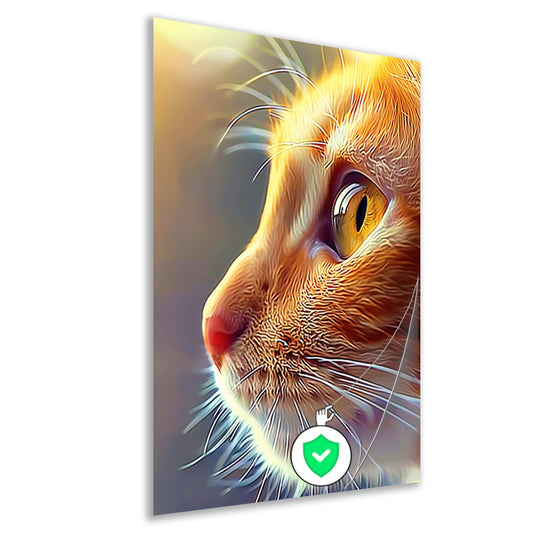 Prachtige hyperrealistische schildering van een kat poster