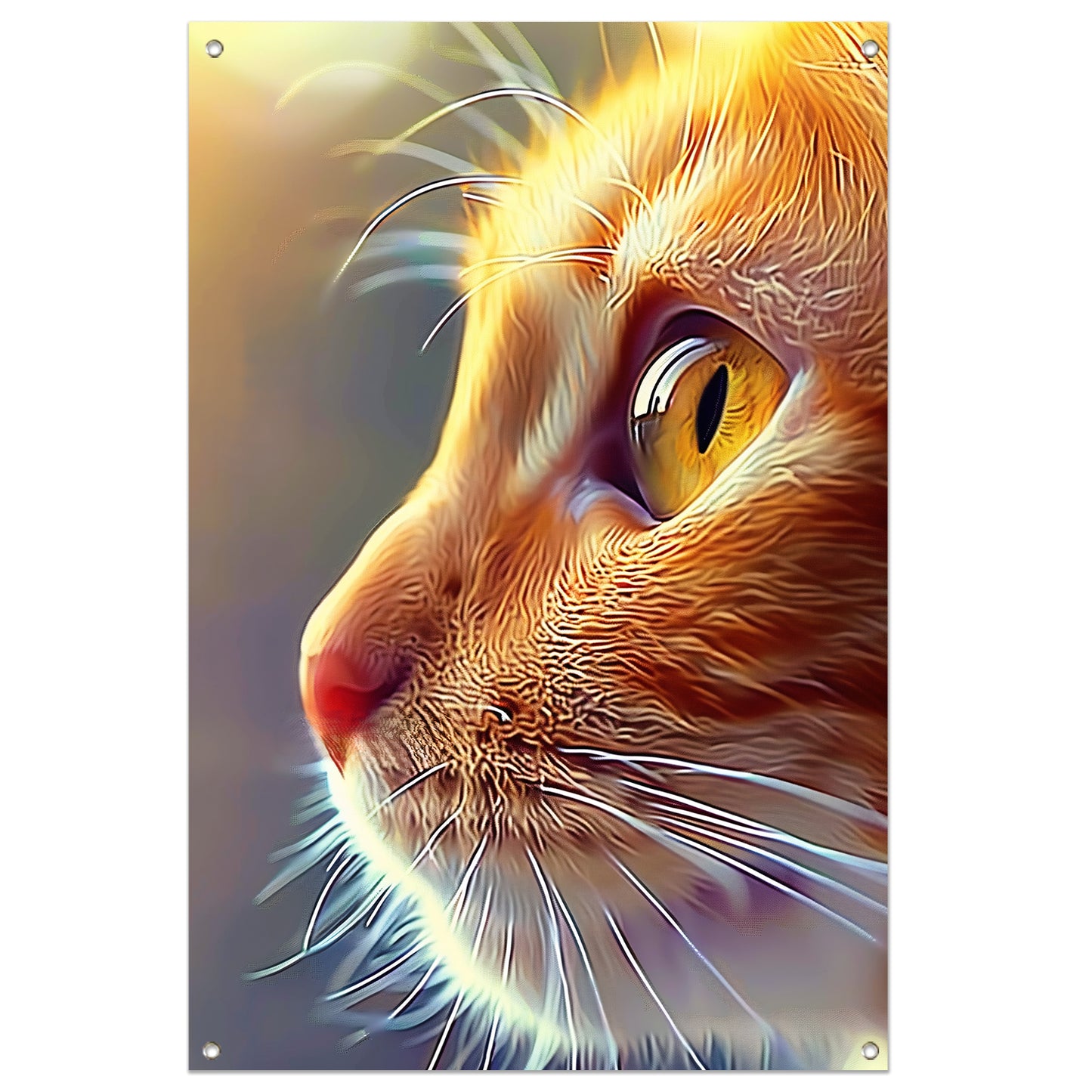 Prachtige hyperrealistische schildering van een kat tuinposter