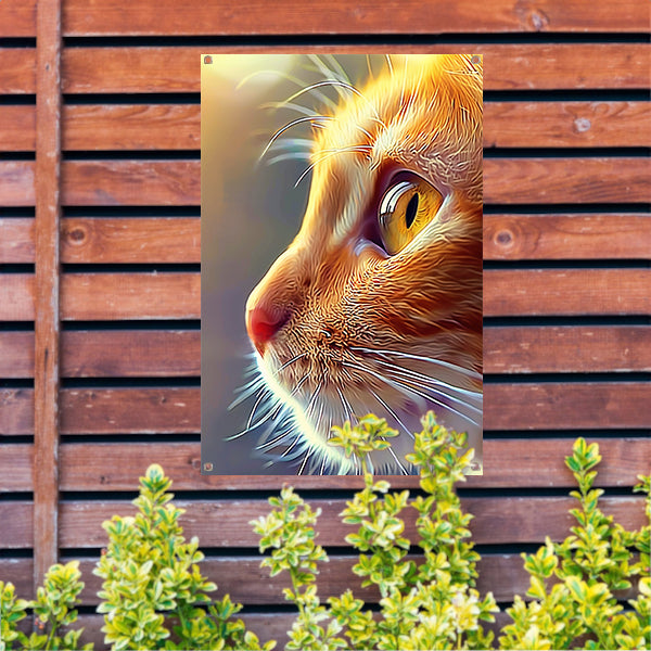 Prachtige hyperrealistische schildering van een kat tuinposter