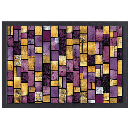Kleurrijke abstracte rechthoekige patronen op canvas canvas met baklijst