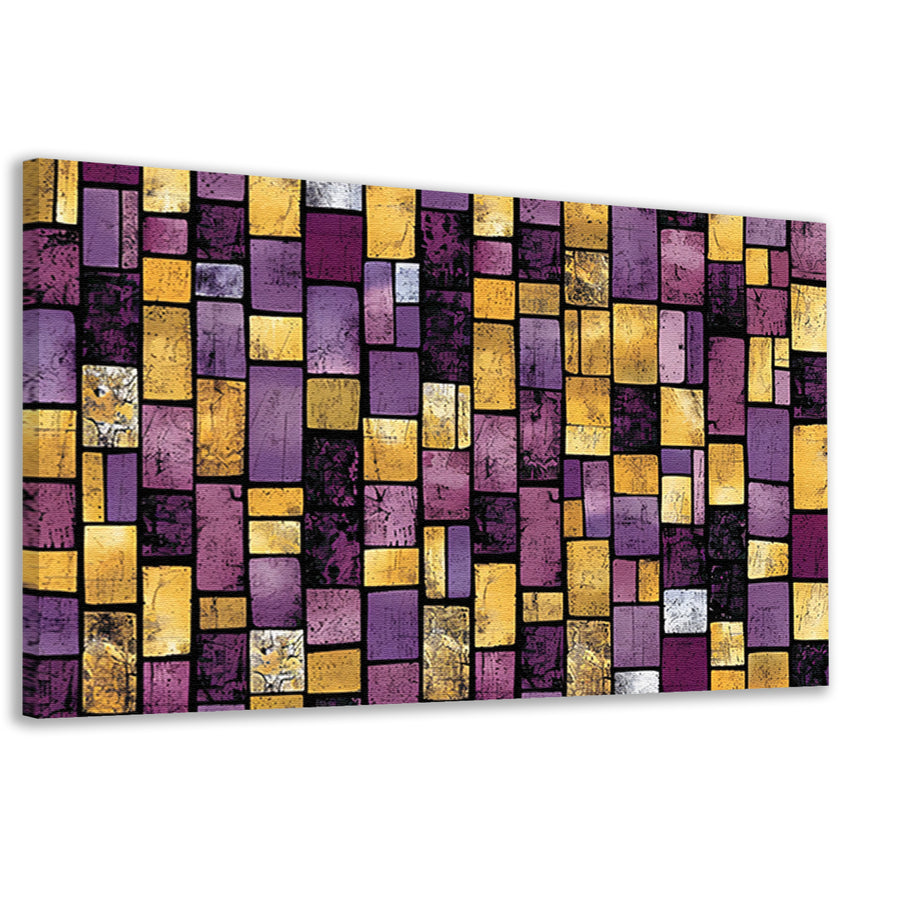 Kleurrijke abstracte rechthoekige patronen op canvas canvas