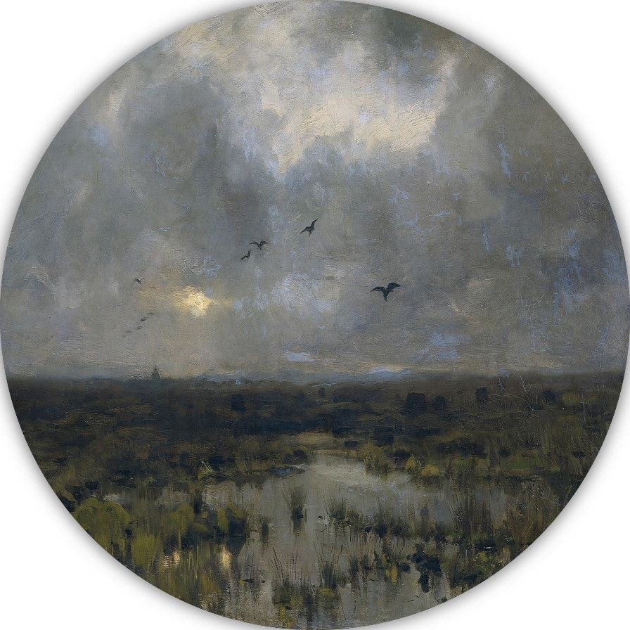 Het moeras - Anton Mauve aluminium muurcirkel