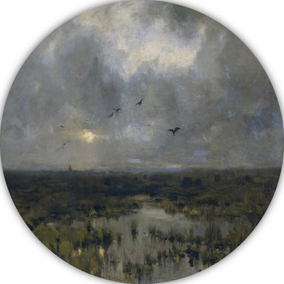 Het moeras - Anton Mauve aluminium muurcirkel