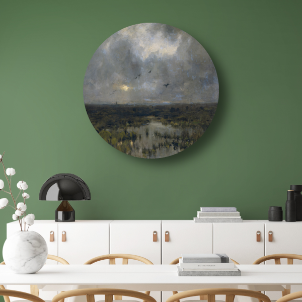 Het moeras - Anton Mauve aluminium muurcirkel