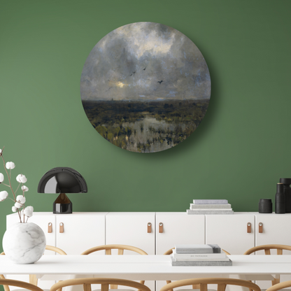 Het moeras - Anton Mauve aluminium muurcirkel