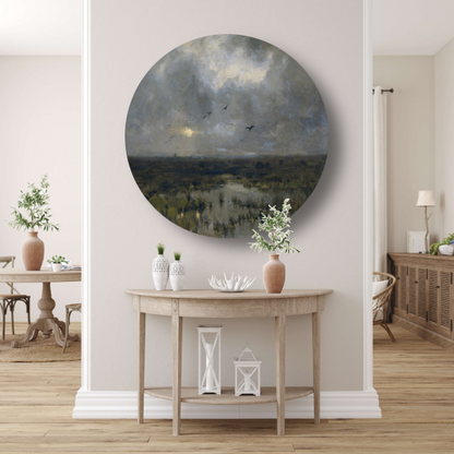 Het moeras - Anton Mauve aluminium muurcirkel