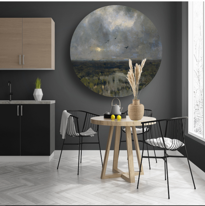 Het moeras - Anton Mauve aluminium muurcirkel