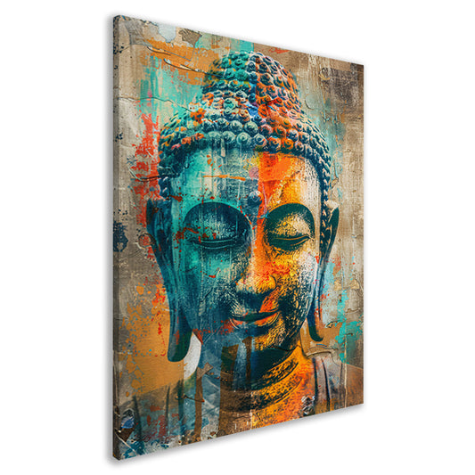 Kleurrijk Boeddha-portret in graffiti-stijl canvas