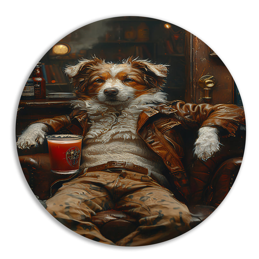 Charismatische Hond in Vintage Fauteuil forex muurcirkel