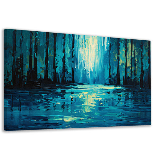 Surrealistisch boslandschap in levendige kleuren canvas