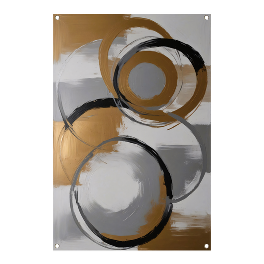 Abstracte compositie van monochrome cirkels tuinposter
